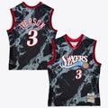 Philadelphia 76ers Allen Iverson Mitchell & Ness 2000 Team Marble Swingman Jersey - Black