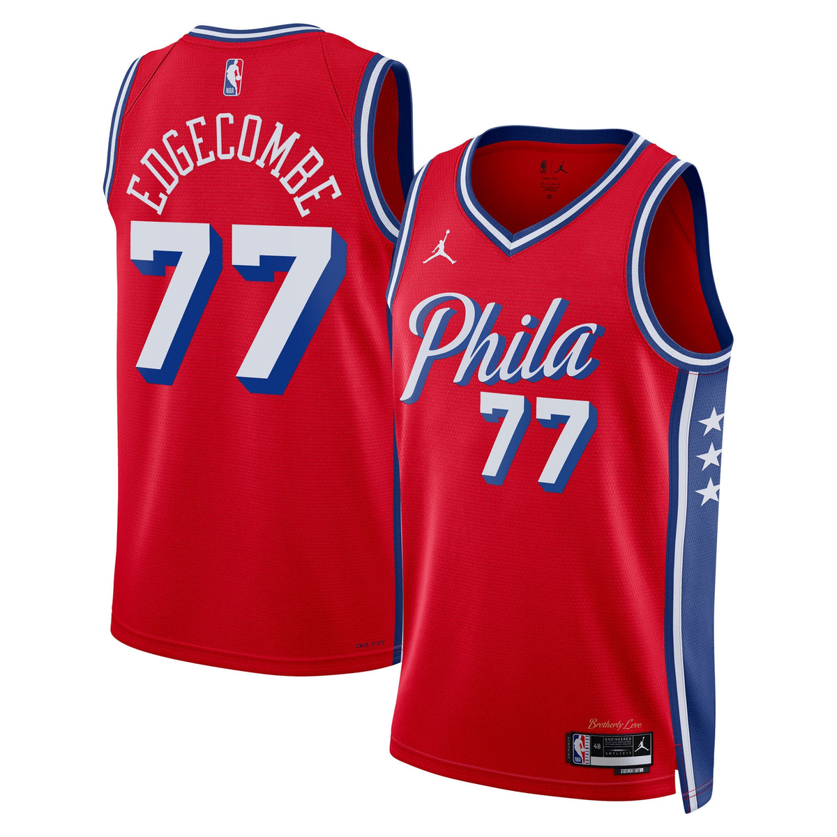 Philadelphia 76ers VJ Edgecombe Jordan Statement Swingman Jersey - Red - Unisex