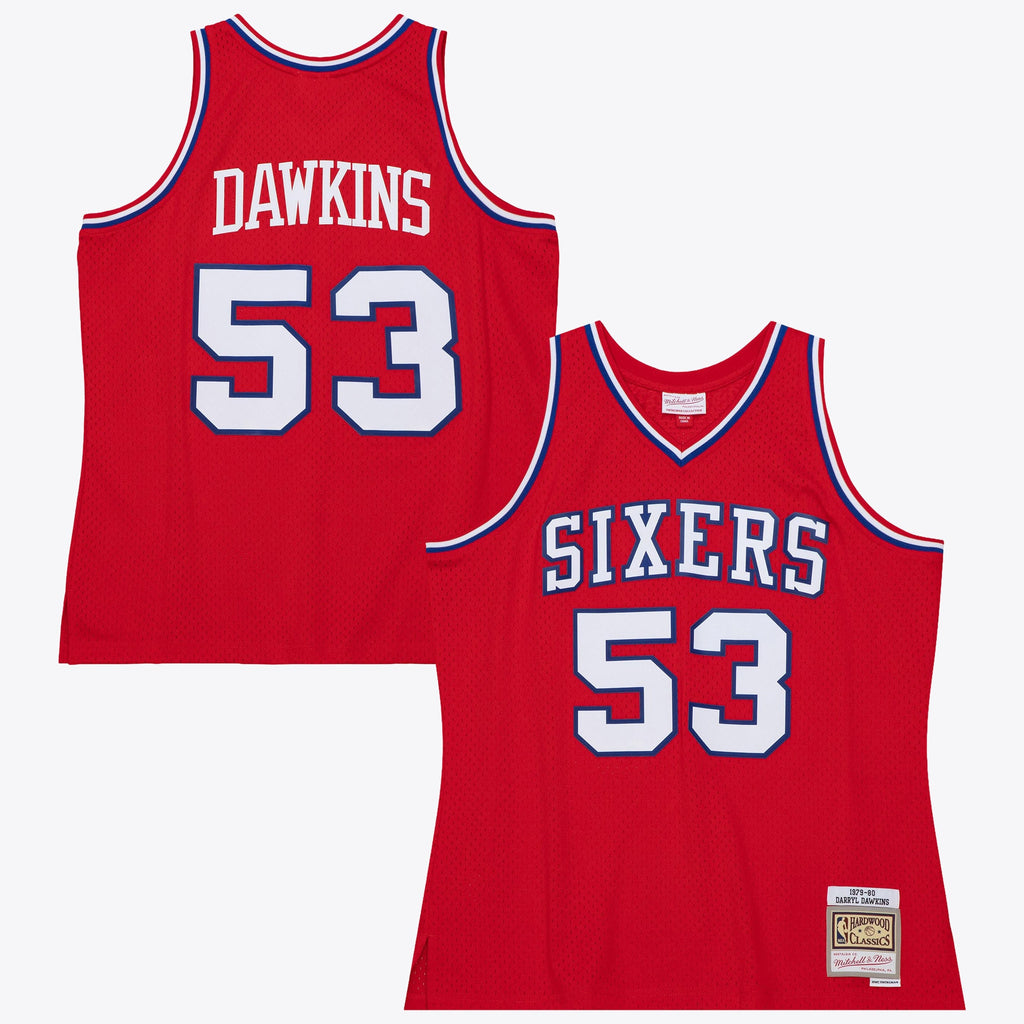 Philadelphia 76ers Darryl Dawkins Mitchell & Ness 1979 Dark Authentic Jersey - University Red