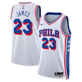 Philadelphia 76ers LeBron James Nike Association Swingman Jersey - White - Unisex