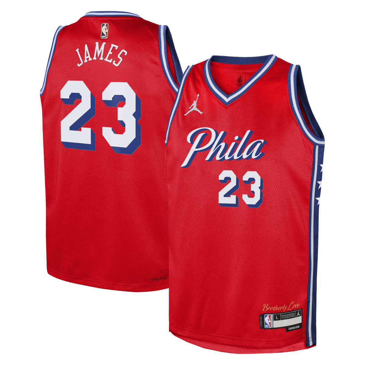 Philadelphia 76ers LeBron James Jordan Statement Swingman Jersey - Red - Youth