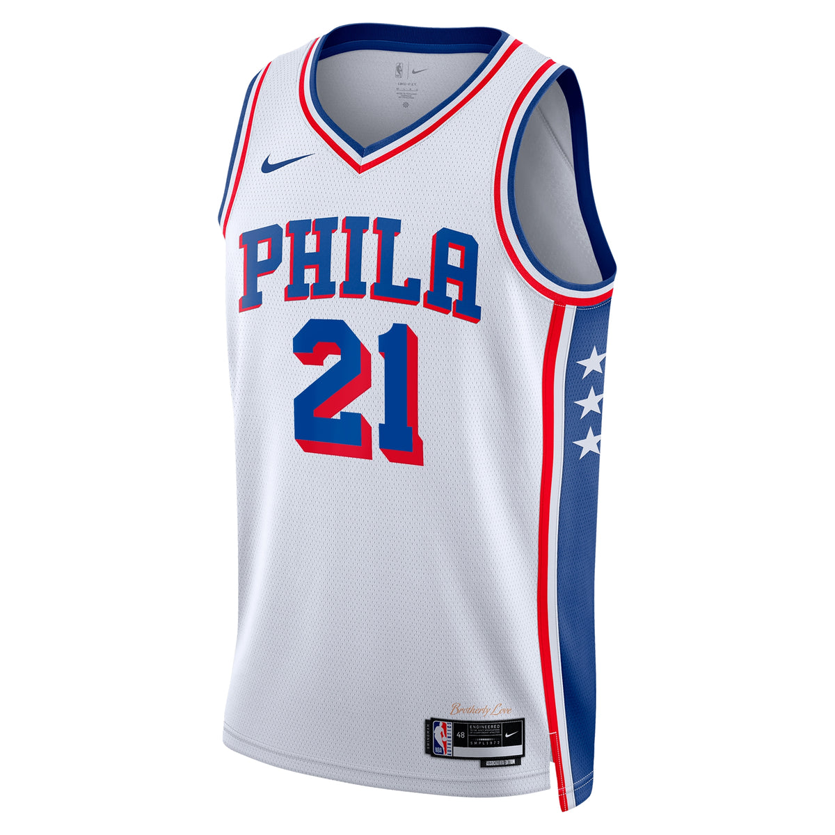 Philadelphia 76ers Joel Embiid Nike Association Swingman Jersey - White - Unisex