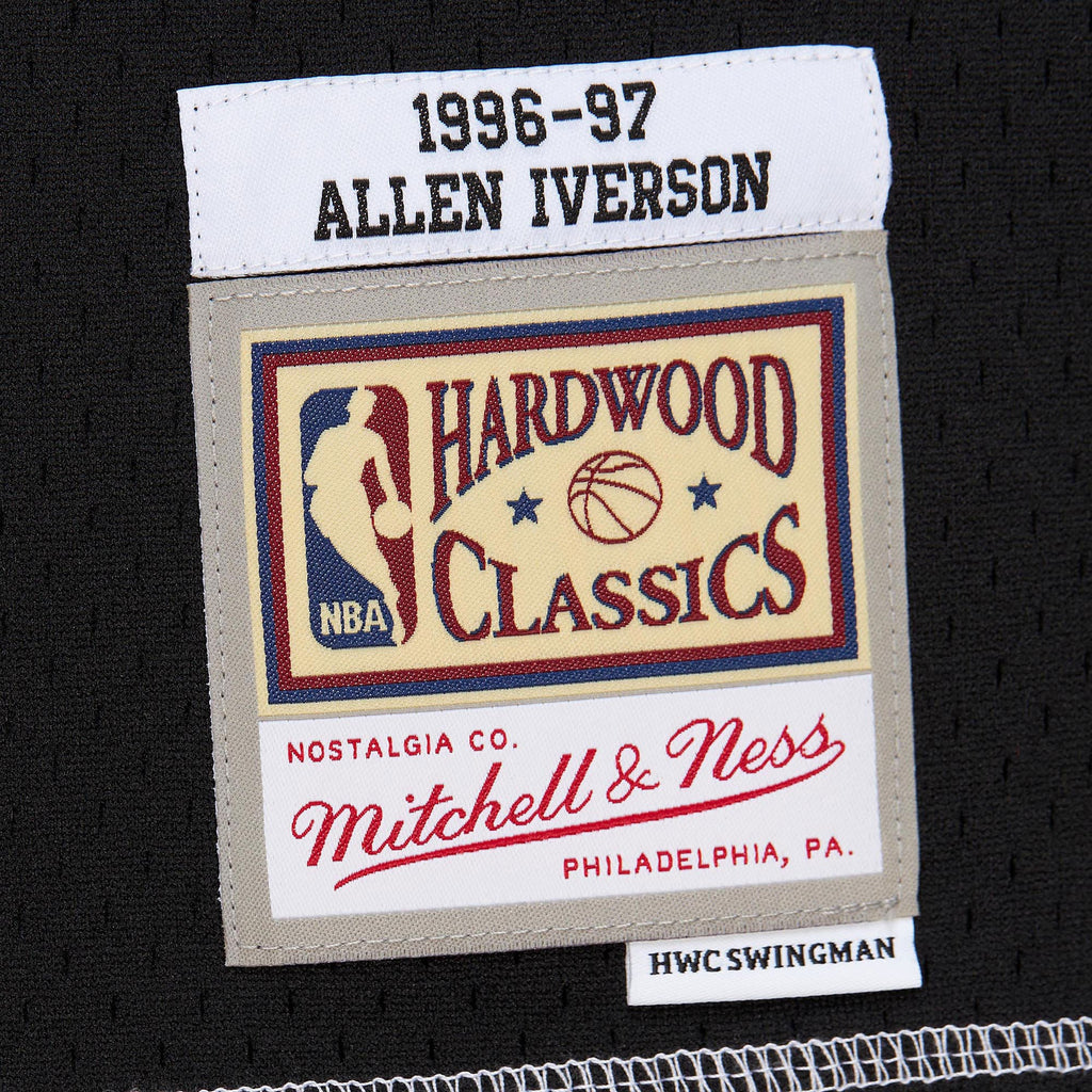 Philadelphia 76ers Allen Iverson Mitchell & Ness 1996 Contrast 2K Swingman Jersey - Black