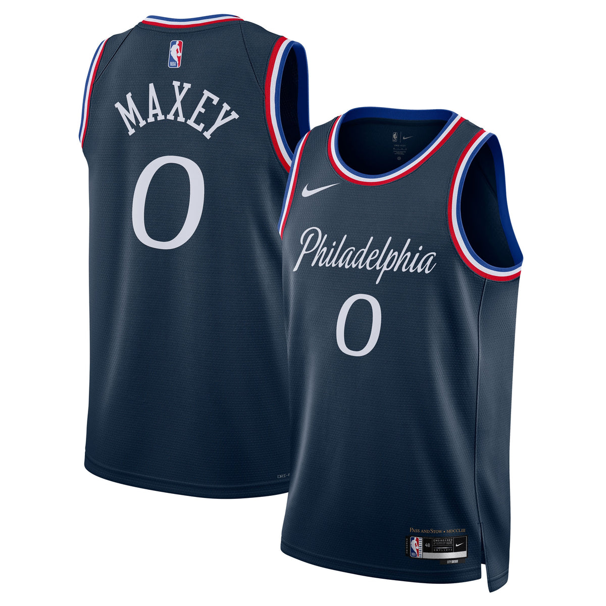 Philadelphia 76ers Tyrese Maxey Nike 2025/26 City Swingman Jersey - Navy - Unisex