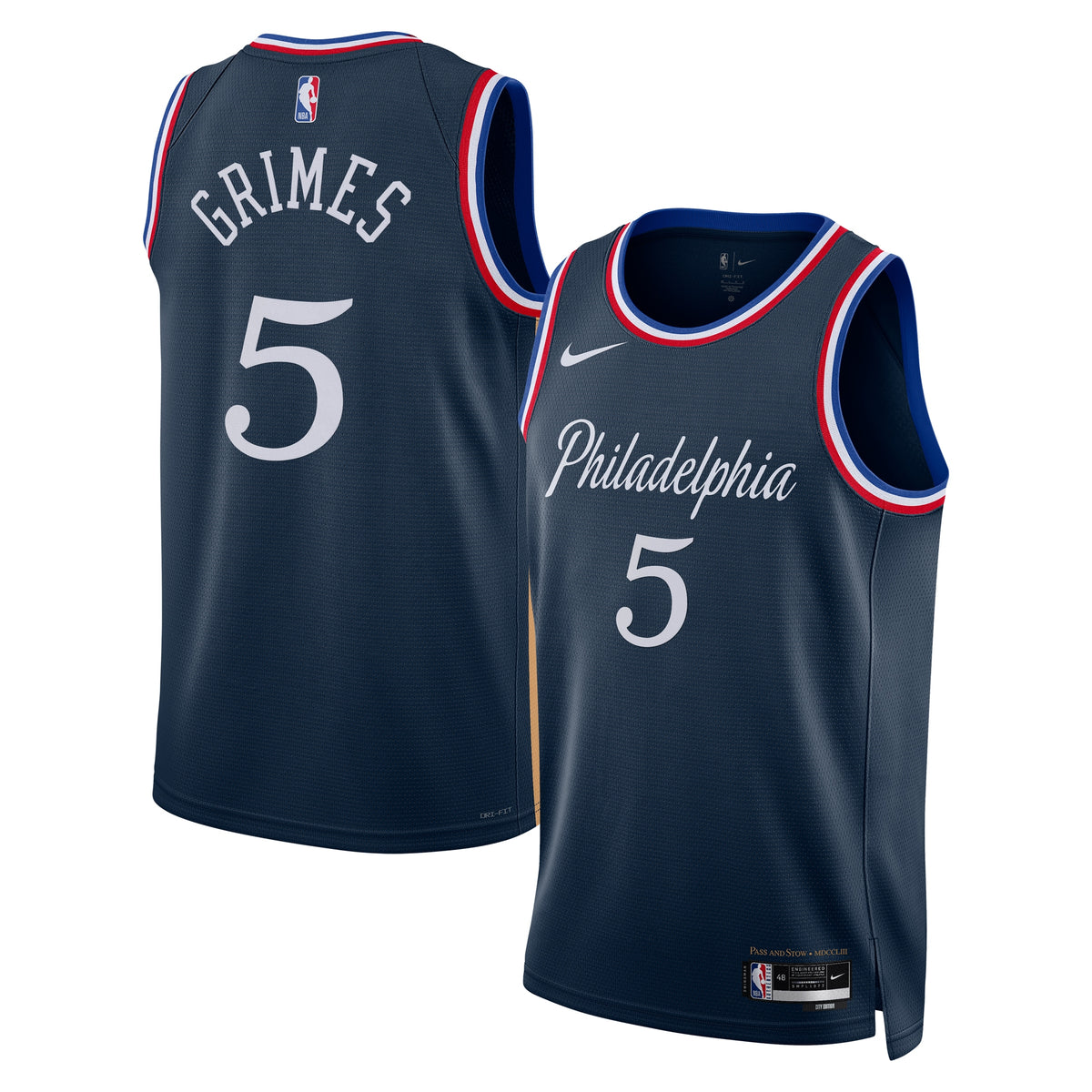 Philadelphia 76ers Quentin Grimes Nike 2025/26 City Swingman Jersey - Navy - Unisex