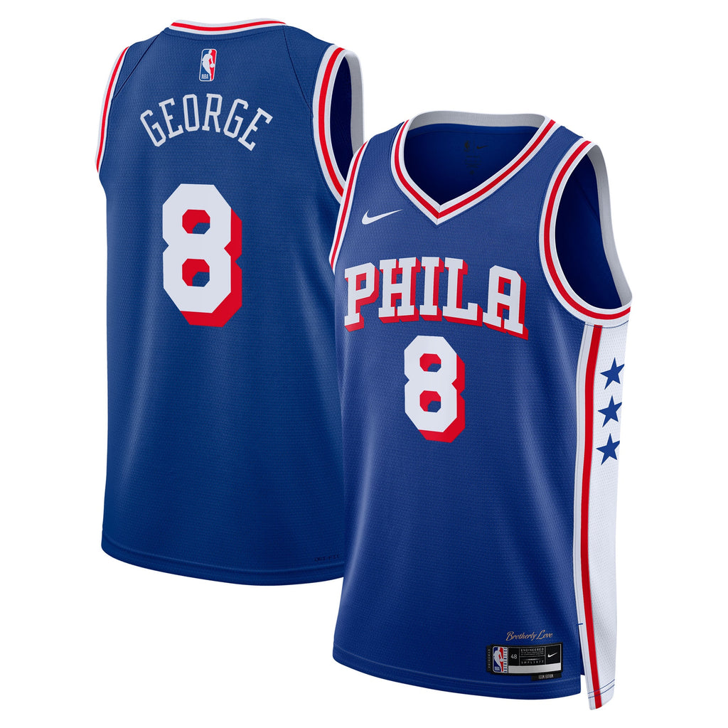 Philadelphia 76ers Paul George Nike Icon Swingman Jersey - Royal - Unisex