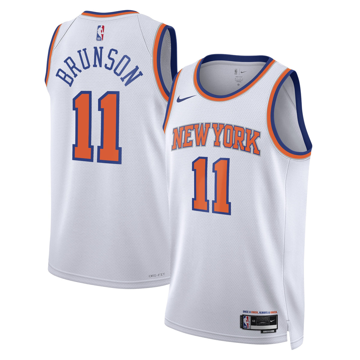 New York Knicks Jalen Brunson Nike Association Swingman Jersey - White - Unisex