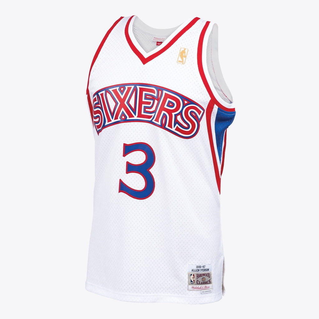 Philadelphia 76ers Allen Iverson Mitchell & Ness 1996 Swingman Jersey - White - Men's