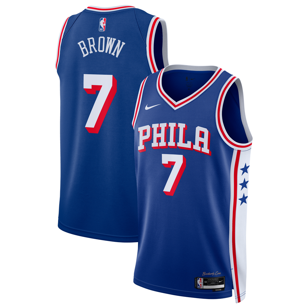 Philadelphia 76ers Jaylen Brown Nike Icon Swingman Jersey - Royal - Youth