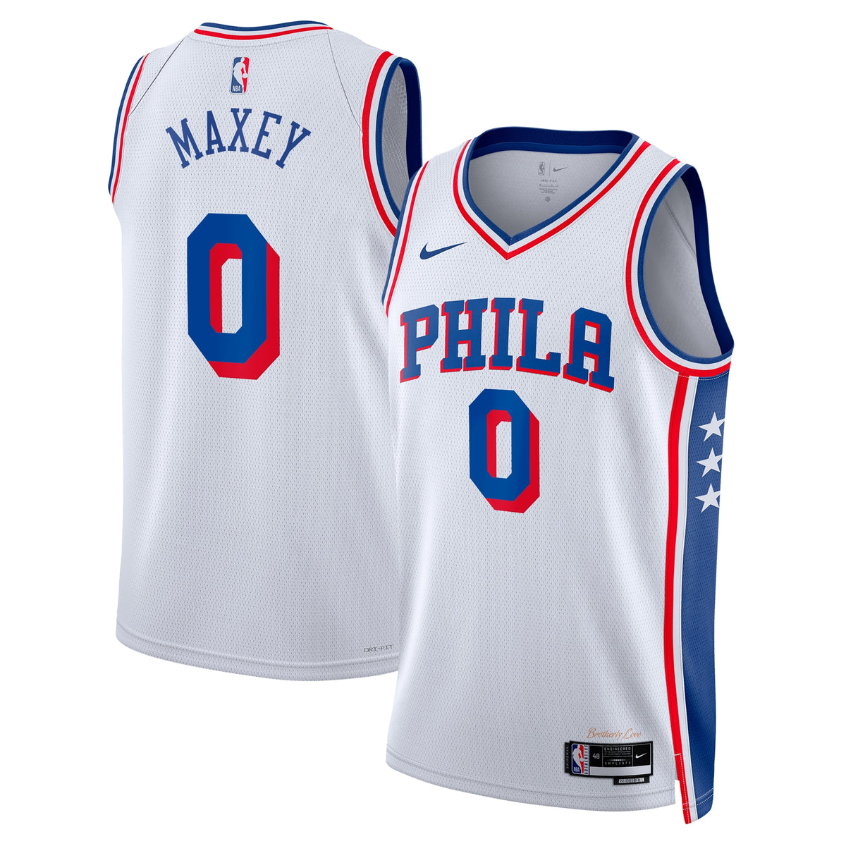 Philadelphia 76ers Tyrese Maxey Nike Association Swingman Jersey - White - Unisex