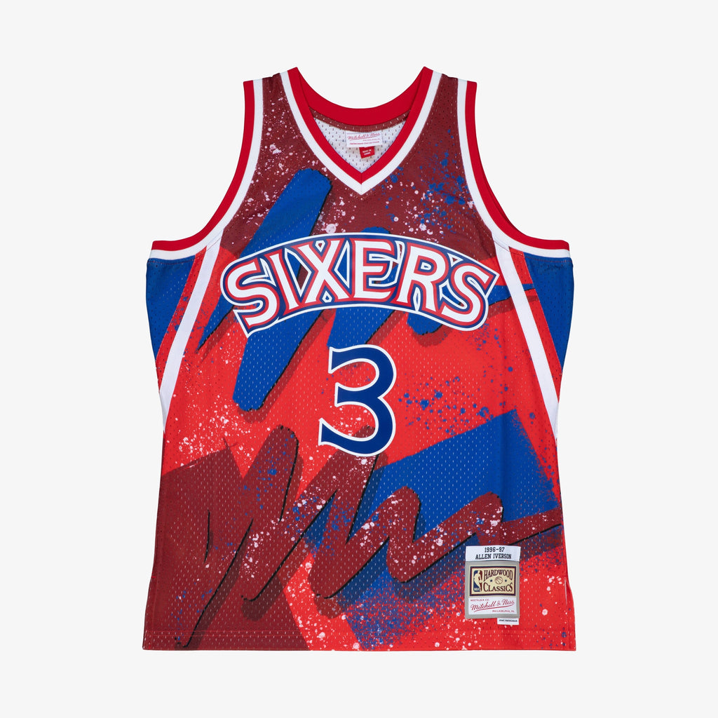 Philadelphia 76ers Allen Iverson Mitchell & Ness 1996 Hyper Hoops Swingman Jersey - Scarlet