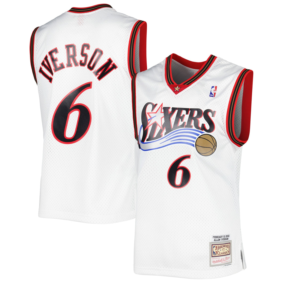 Philadelphia 76ers Allen Iverson Mitchell & Ness 2002/03 Hardwood Classics Swingman Jersey - White - Men's