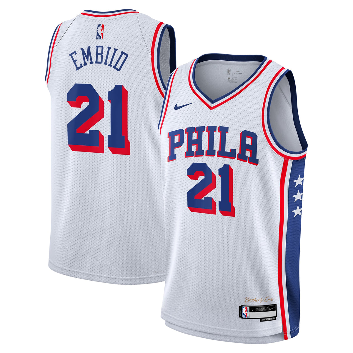 Philadelphia 76ers Joel Embiid Nike Association Swingman Jersey - White - Youth
