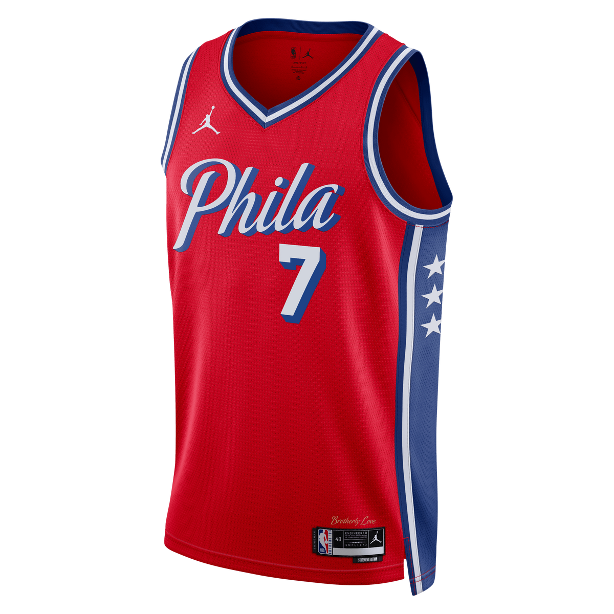 Philadelphia 76ers Jaylen Brown Jordan Statement Swingman Jersey - Red - Unisex