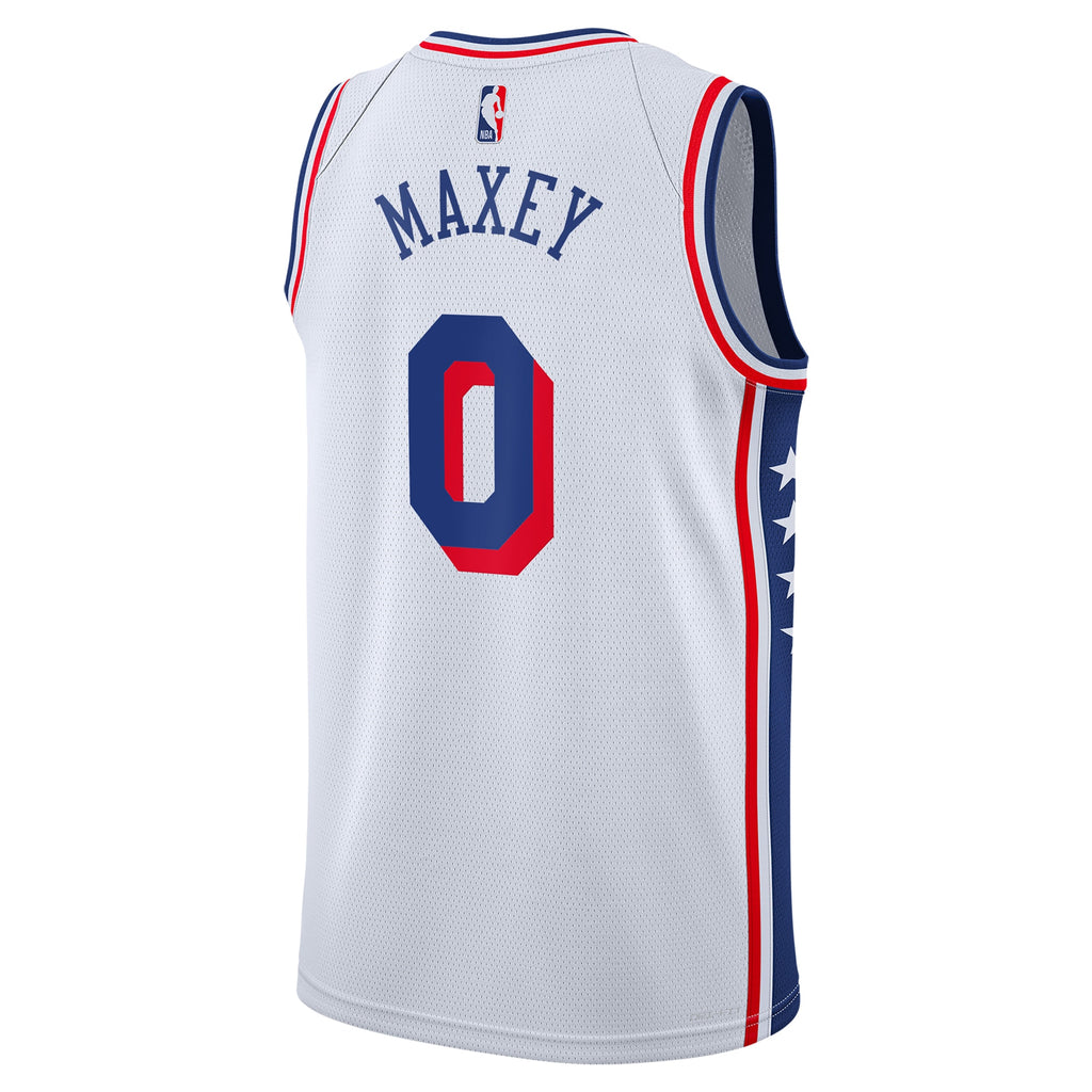 Philadelphia 76ers Tyrese Maxey Nike Association Swingman Jersey - White - Youth