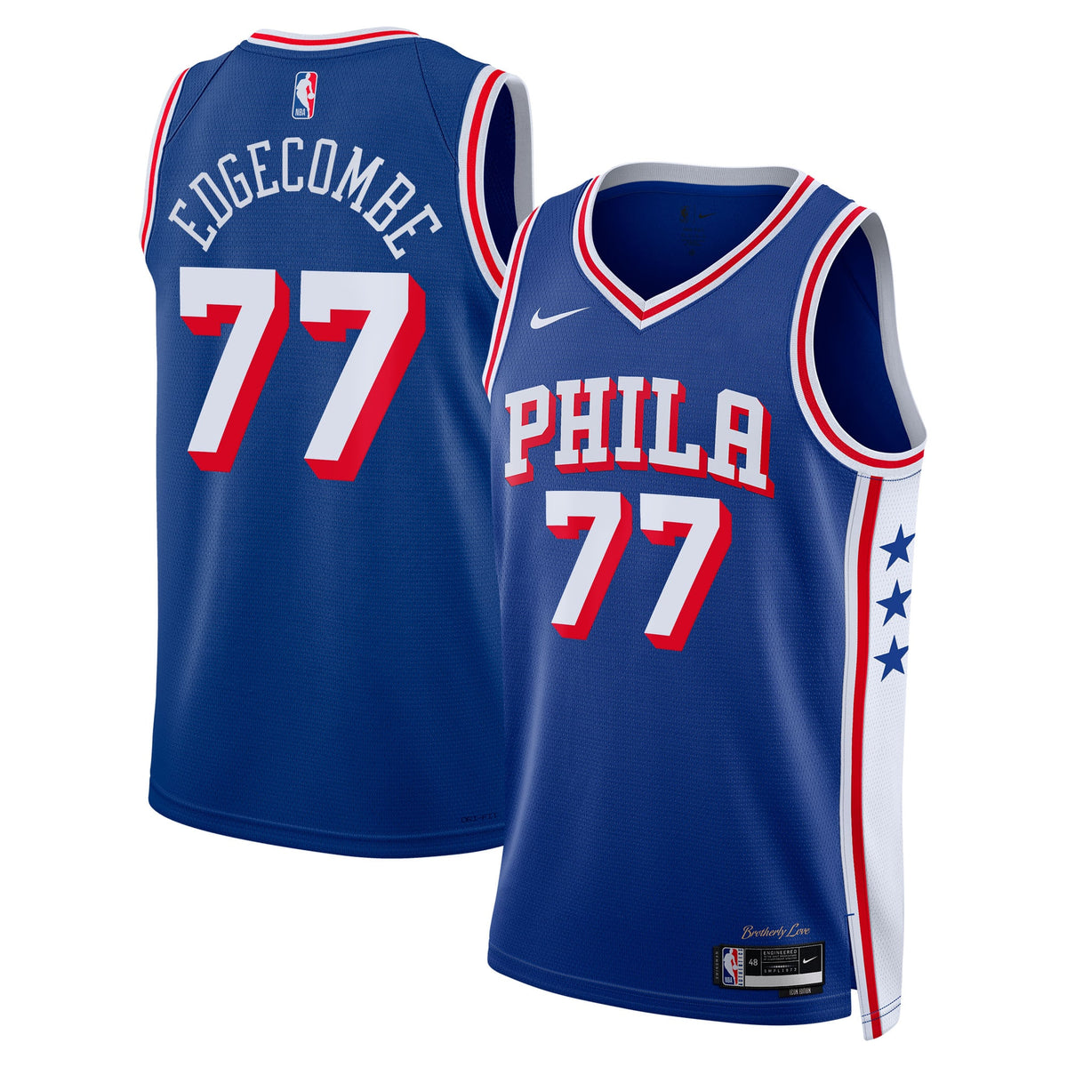 Philadelphia 76ers VJ Edgecombe Nike Icon Swingman Jersey - Royal - Youth