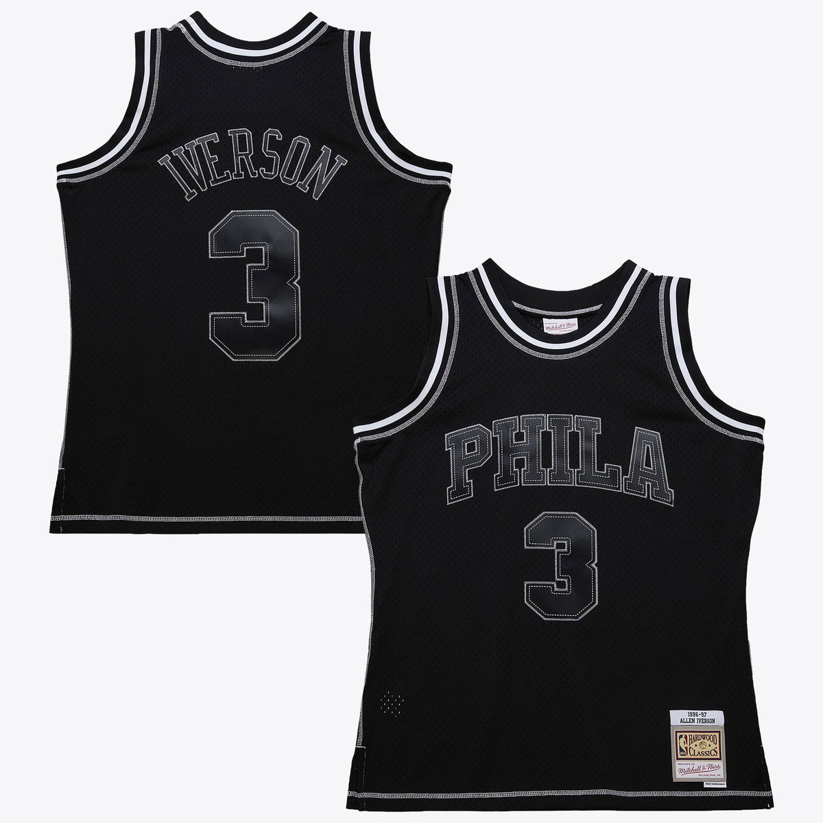 Philadelphia 76ers Allen Iverson Mitchell & Ness 1996 Contrast 2K Swingman Jersey - Black
