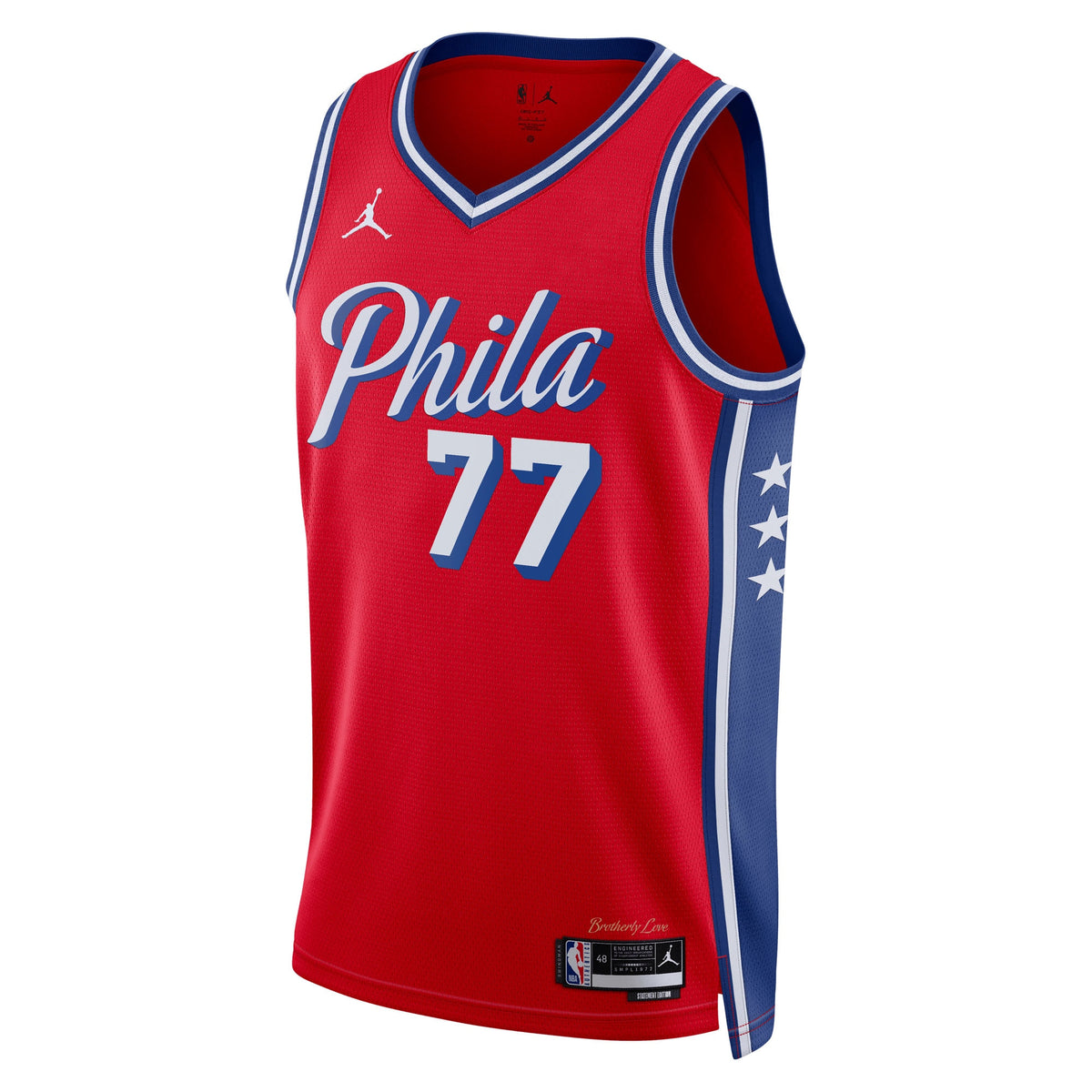 Philadelphia 76ers VJ Edgecombe Jordan Statement Swingman Jersey - Red - Unisex
