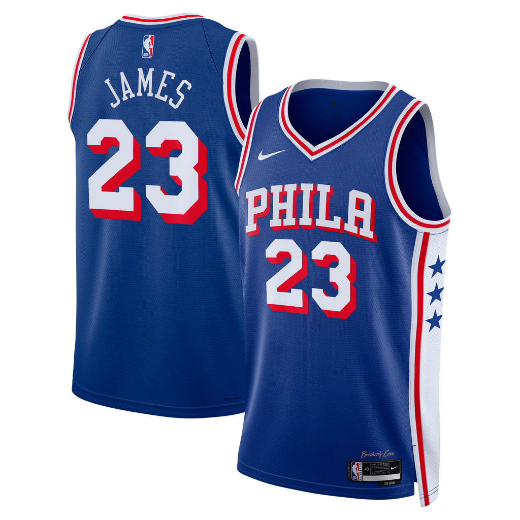Philadelphia 76ers LeBron James Nike Icon Swingman Jersey - Royal - Youth