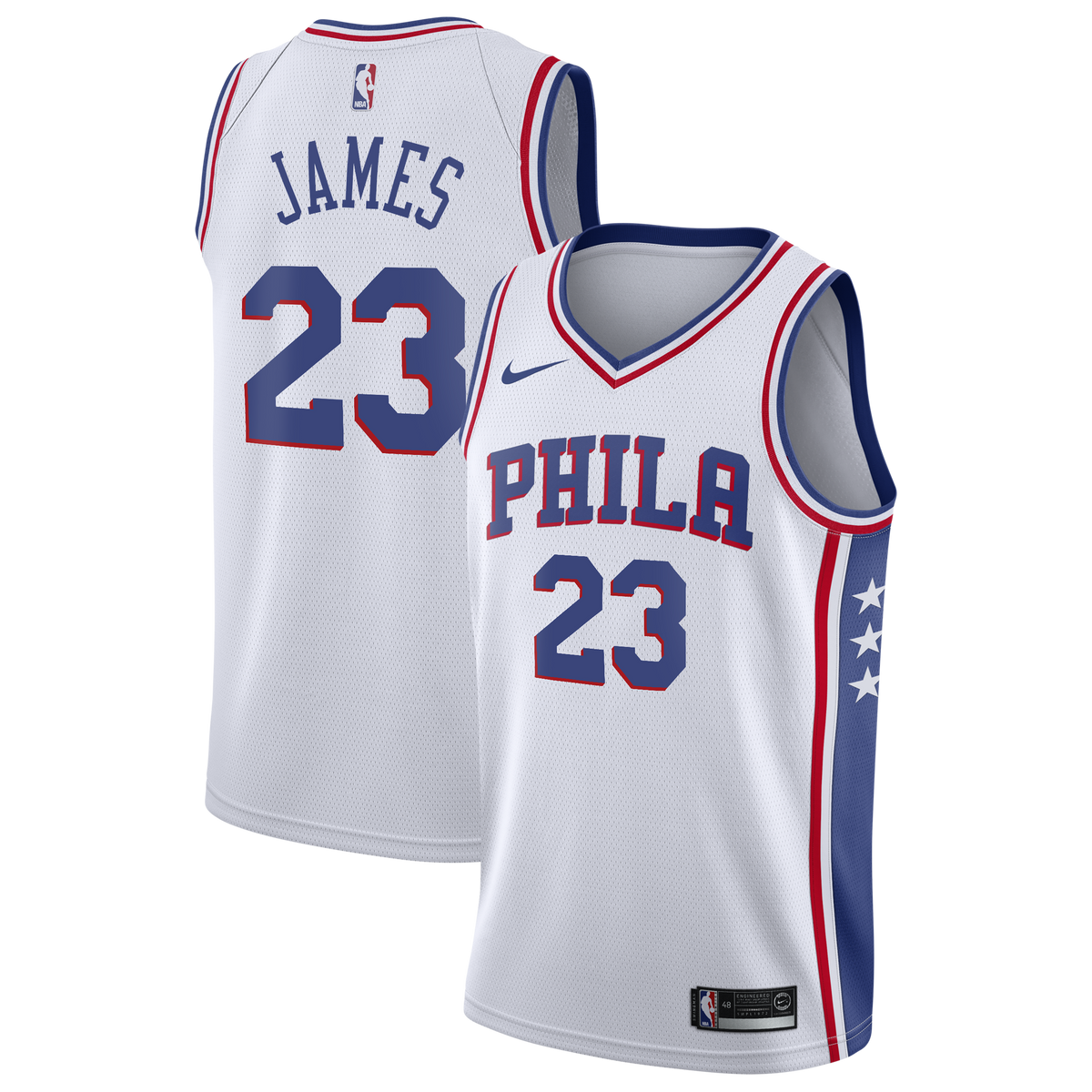 Philadelphia 76ers LeBron James Nike Association Swingman Jersey - White - Youth