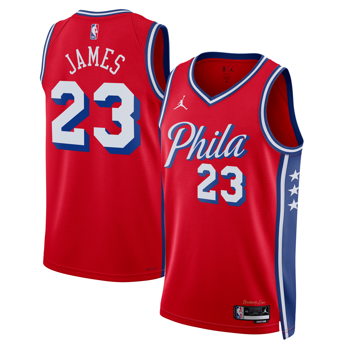 Philadelphia 76ers LeBron James Jordan Statement Swingman Jersey - Red - Unisex
