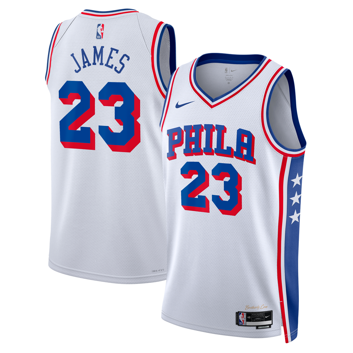 Philadelphia 76ers LeBron James Nike Association Swingman Jersey - White - Unisex