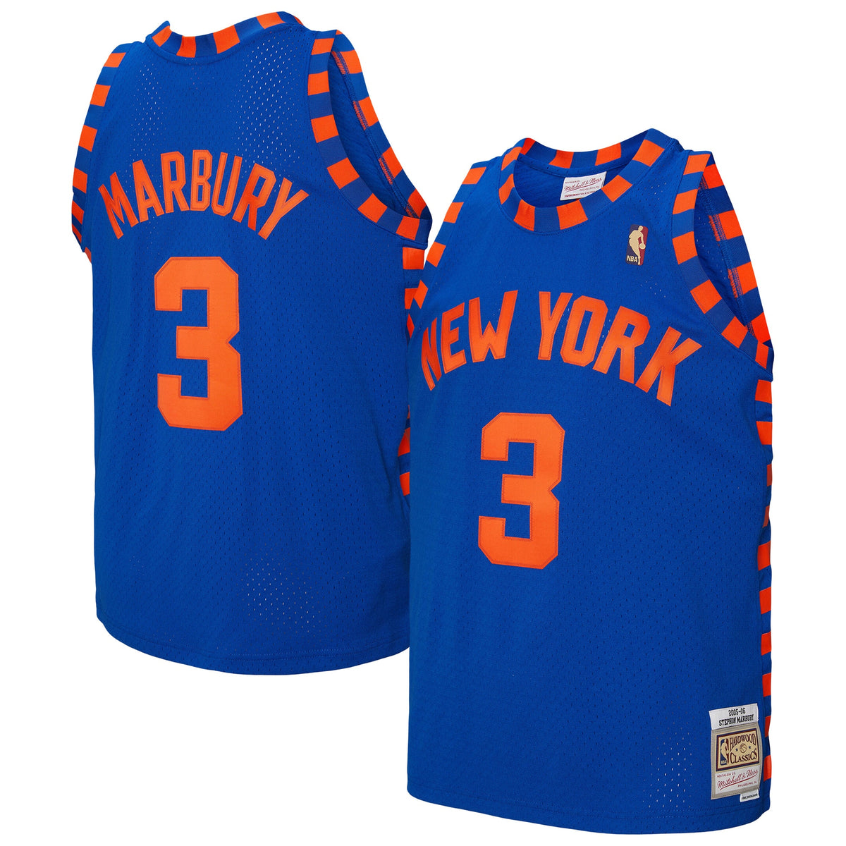 New York Knicks Stephon Marbury Mitchell & Ness 2005/06 Hardwood Classics Swingman Jersey - Blue - Men's