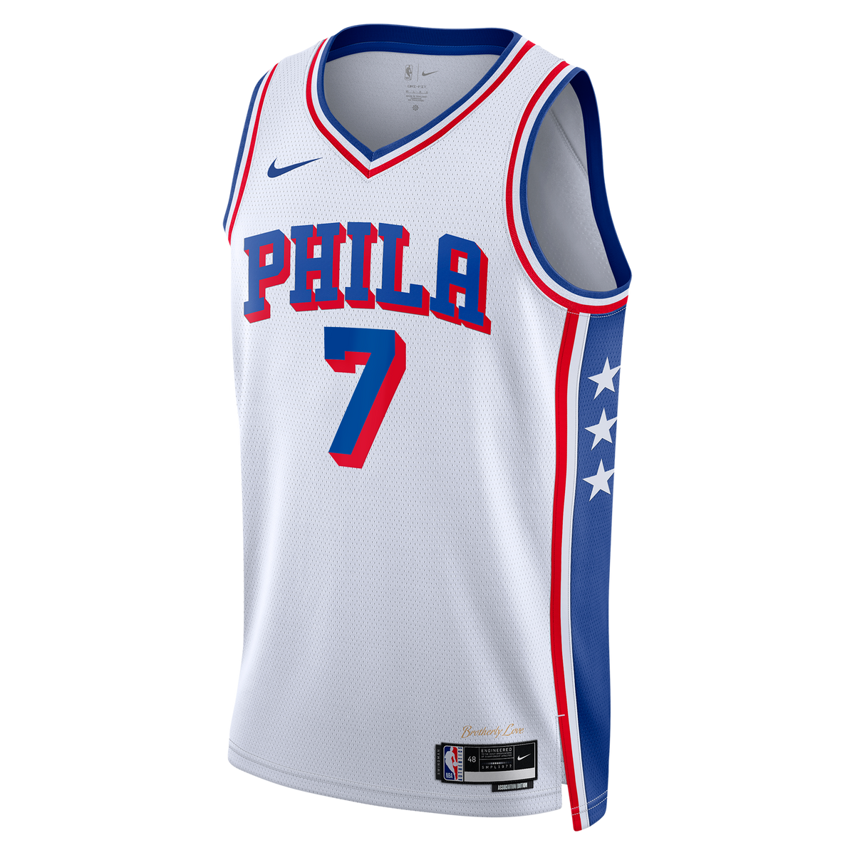 Philadelphia 76ers Jaylen Brown Nike Association Swingman Jersey - White - Unisex