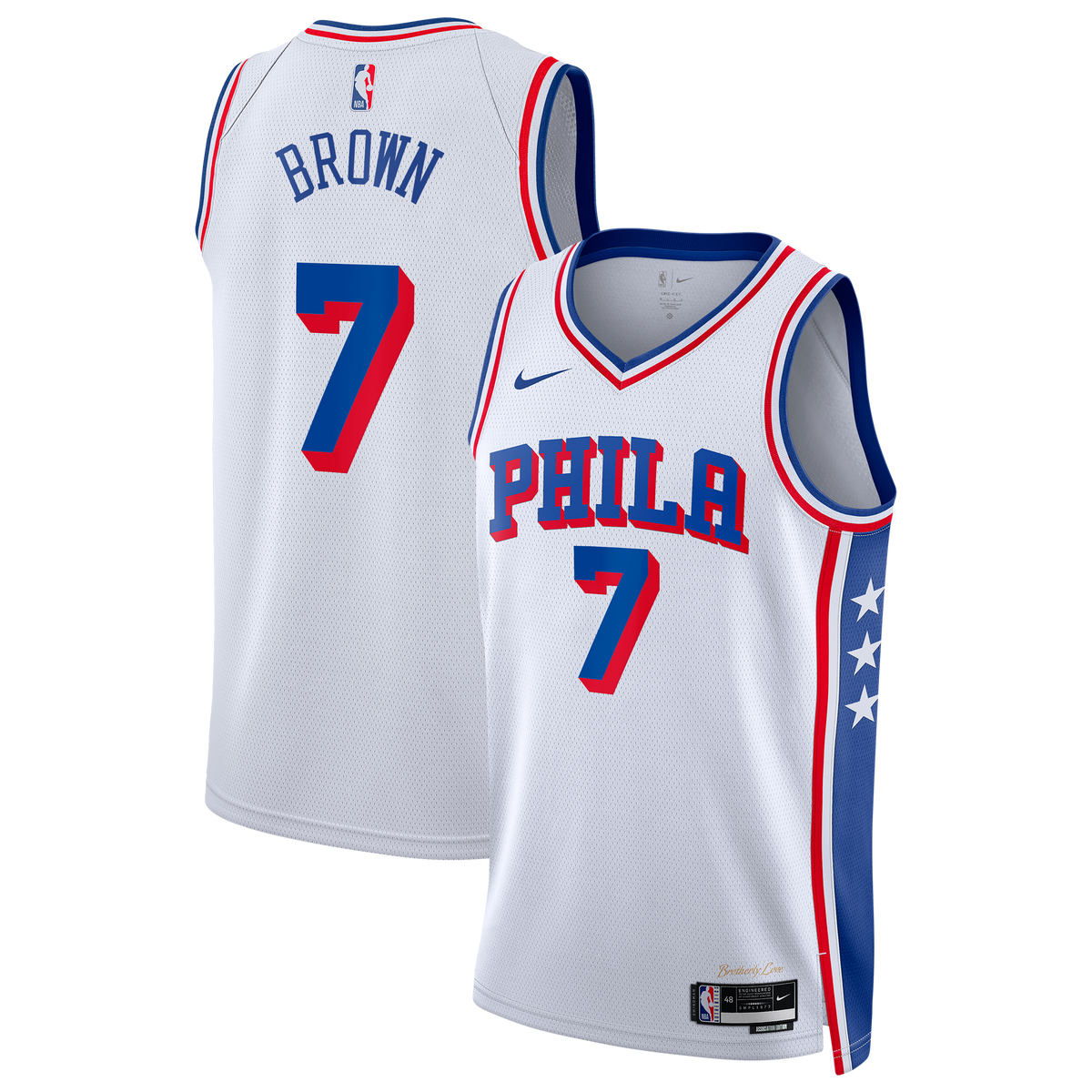 Philadelphia 76ers Jaylen Brown Nike Association Swingman Jersey - White - Unisex