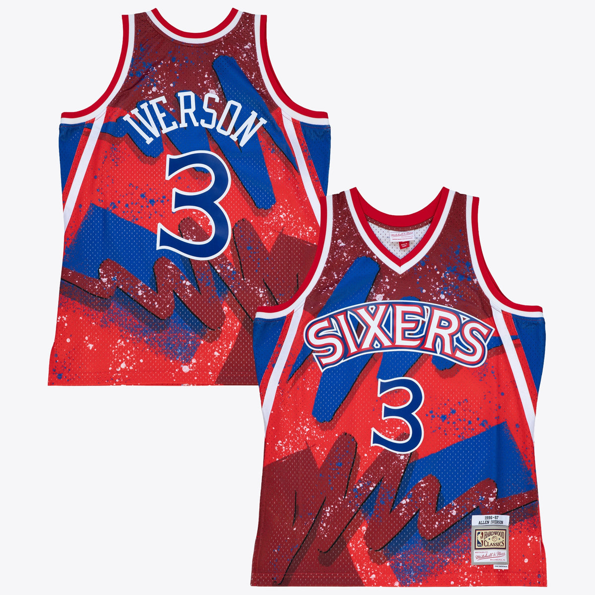 Philadelphia 76ers Allen Iverson Mitchell & Ness 1996 Hyper Hoops Swingman Jersey - Scarlet