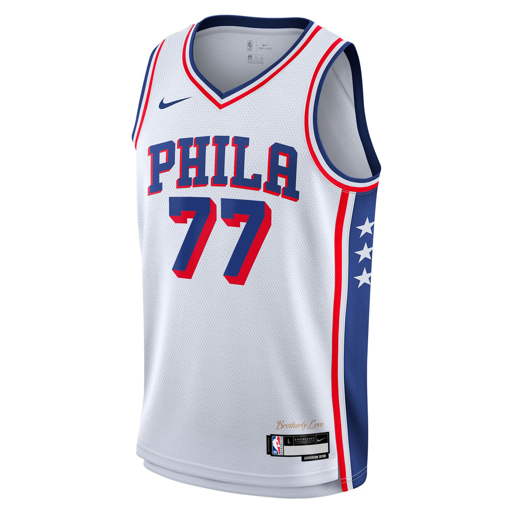 Philadelphia 76ers VJ Edgecombe Nike Association Swingman Jersey - White - Youth
