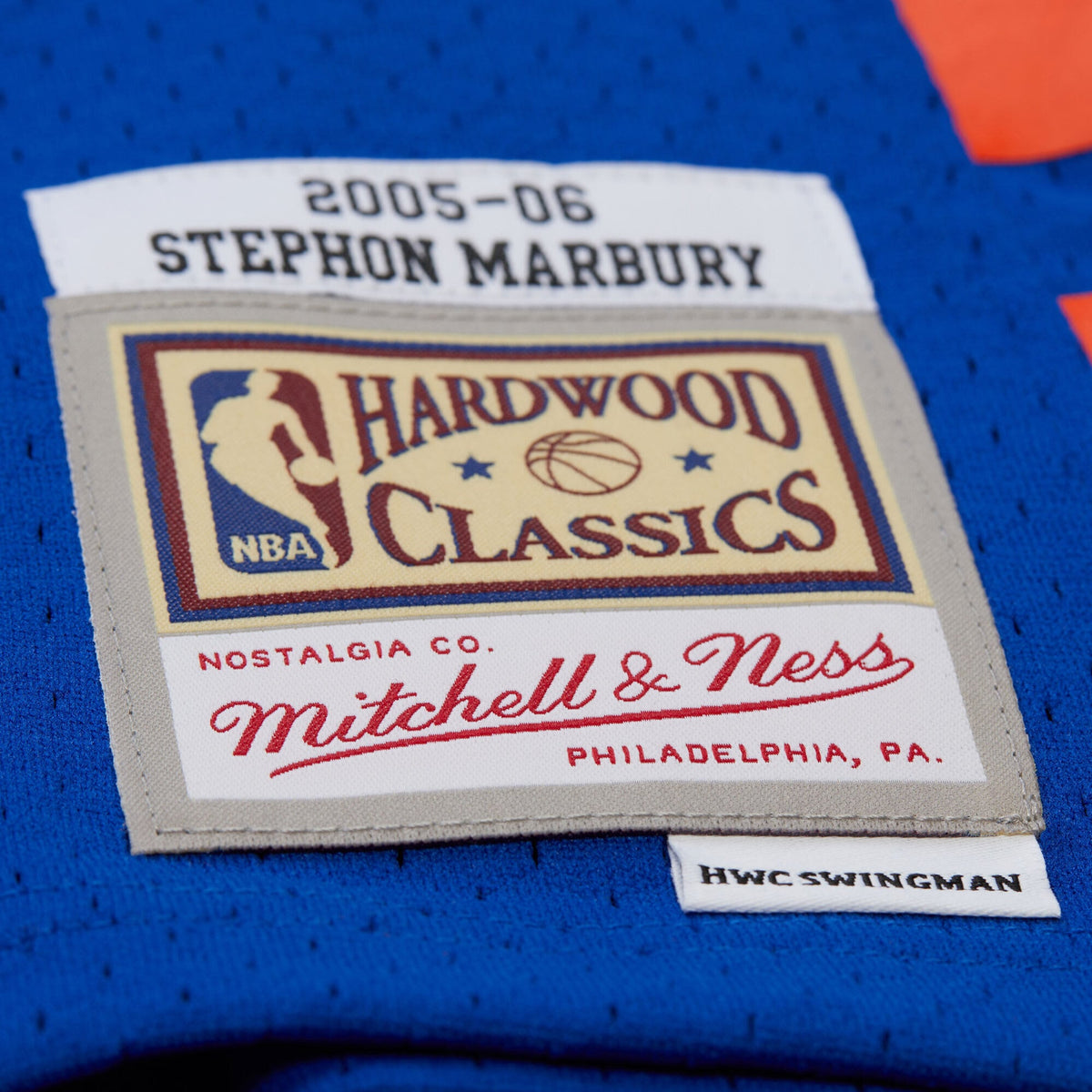 New York Knicks Stephon Marbury Mitchell & Ness 2005/06 Hardwood Classics Swingman Jersey - Blue - Men's