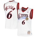 Philadelphia 76ers Allen Iverson Mitchell & Ness 2002/03 Hardwood Classics Swingman Jersey - White - Men's