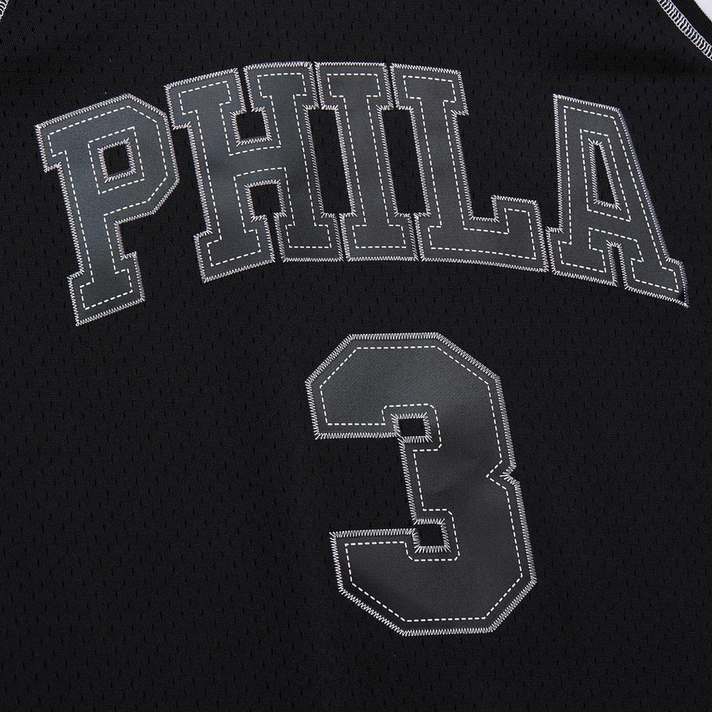Philadelphia 76ers Allen Iverson Mitchell & Ness 1996 Contrast 2K Swingman Jersey - Black
