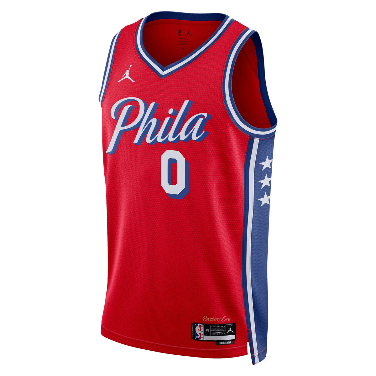 Philadelphia 76ers Tyrese Maxey Jordan Statement Swingman Jersey - Red - Unisex