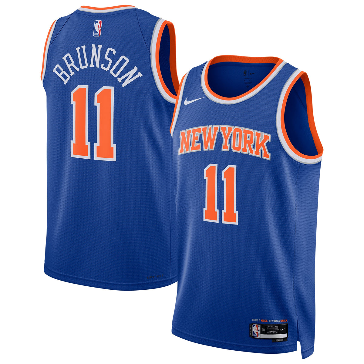 New York Knicks Jalen Brunson Nike Replica Icon Swingman Jersey - Unisex